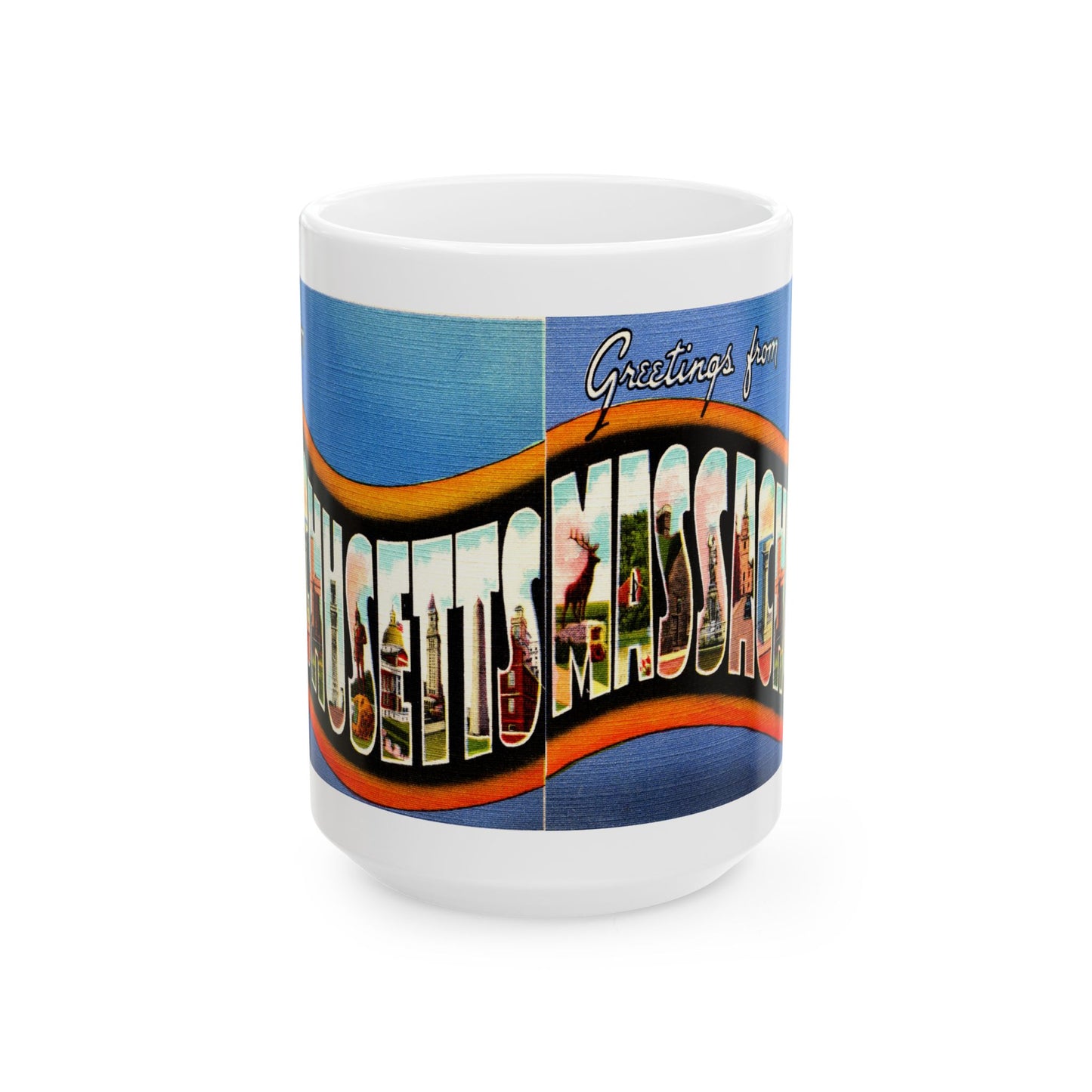 Memebly Retro Greetings from Massachusetts MA Coffee Mug