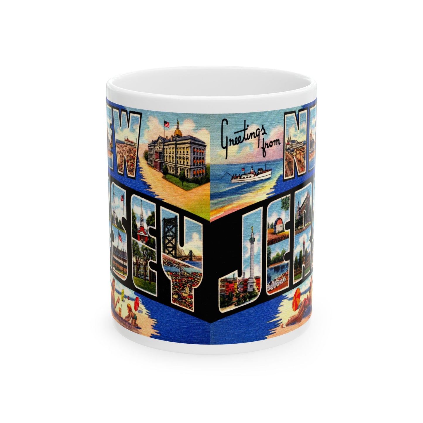 Memebly Scenic Vintage Greetings from New Jersey NJ Coffee Mug