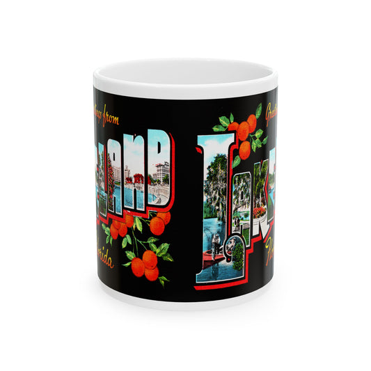 Memebly Colorful Vintage Greetings from Lakeland FL Florida Coffee Mug