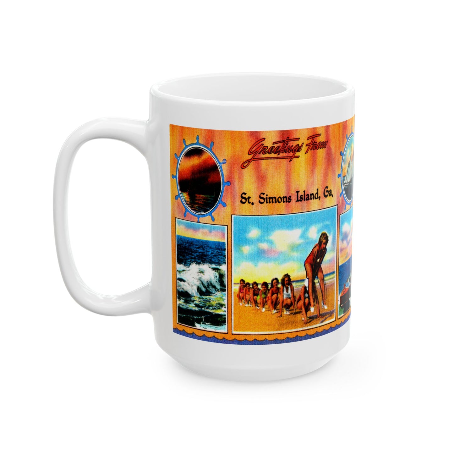 Memebly Retro Greetings from St Simons Island GA Coffee Mug