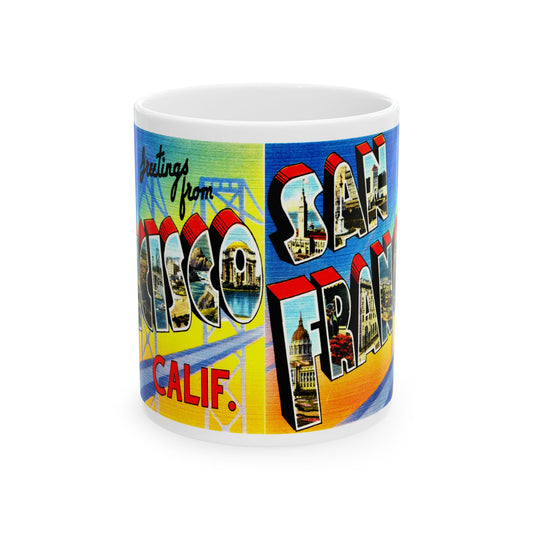 Memebly Retro Greetings from San Francisco CA California Coffee Mug