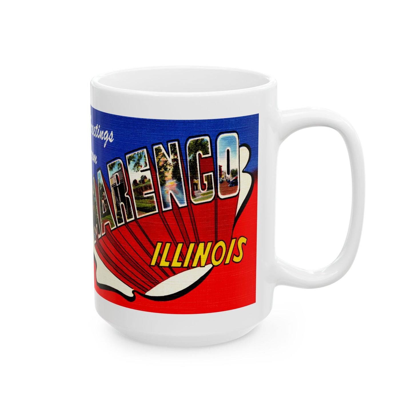 Memebly Vintage Greetings from Marengo IL Coffee Mug