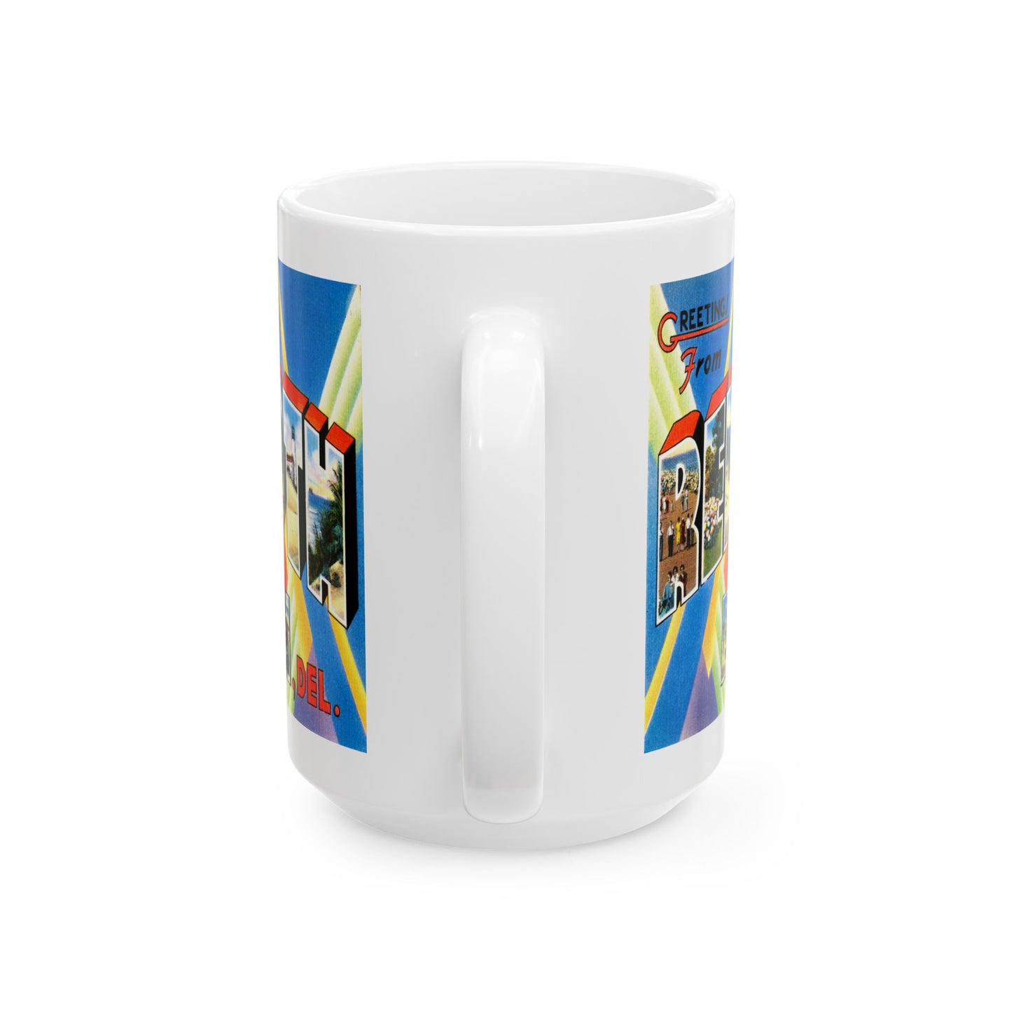 Memebly Vintage Greetings from Rehoboth DE Delaware Coffee Mug