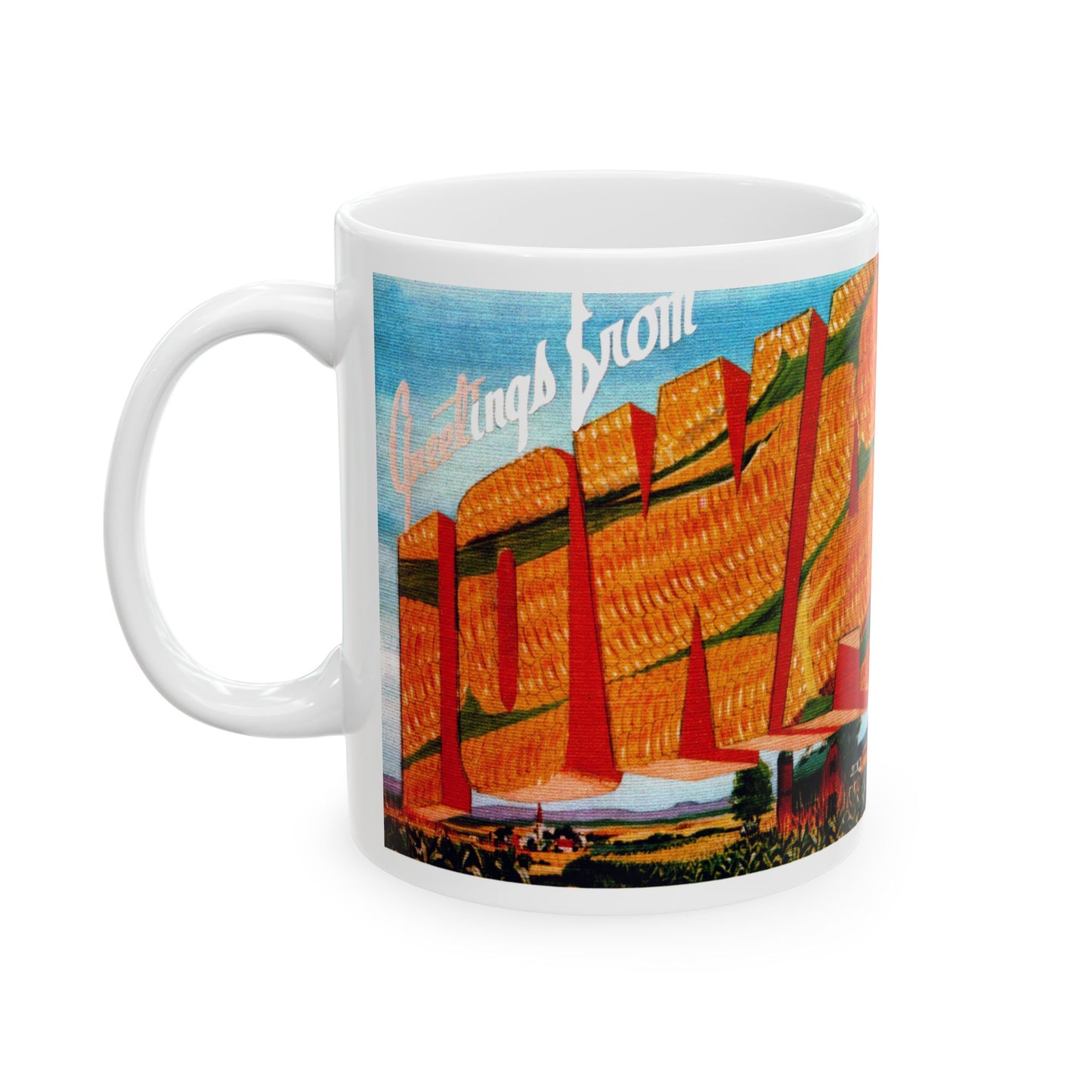 Memebly Retro Greetings from Iowa IA Coffee Mug