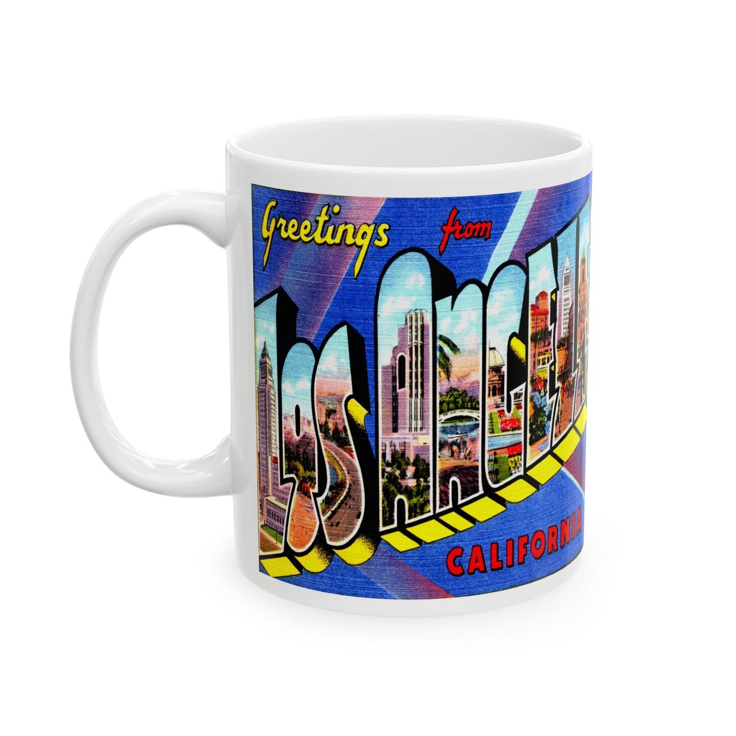 Memebly Colorful Greetings from Los Angeles CA California Coffee Mug