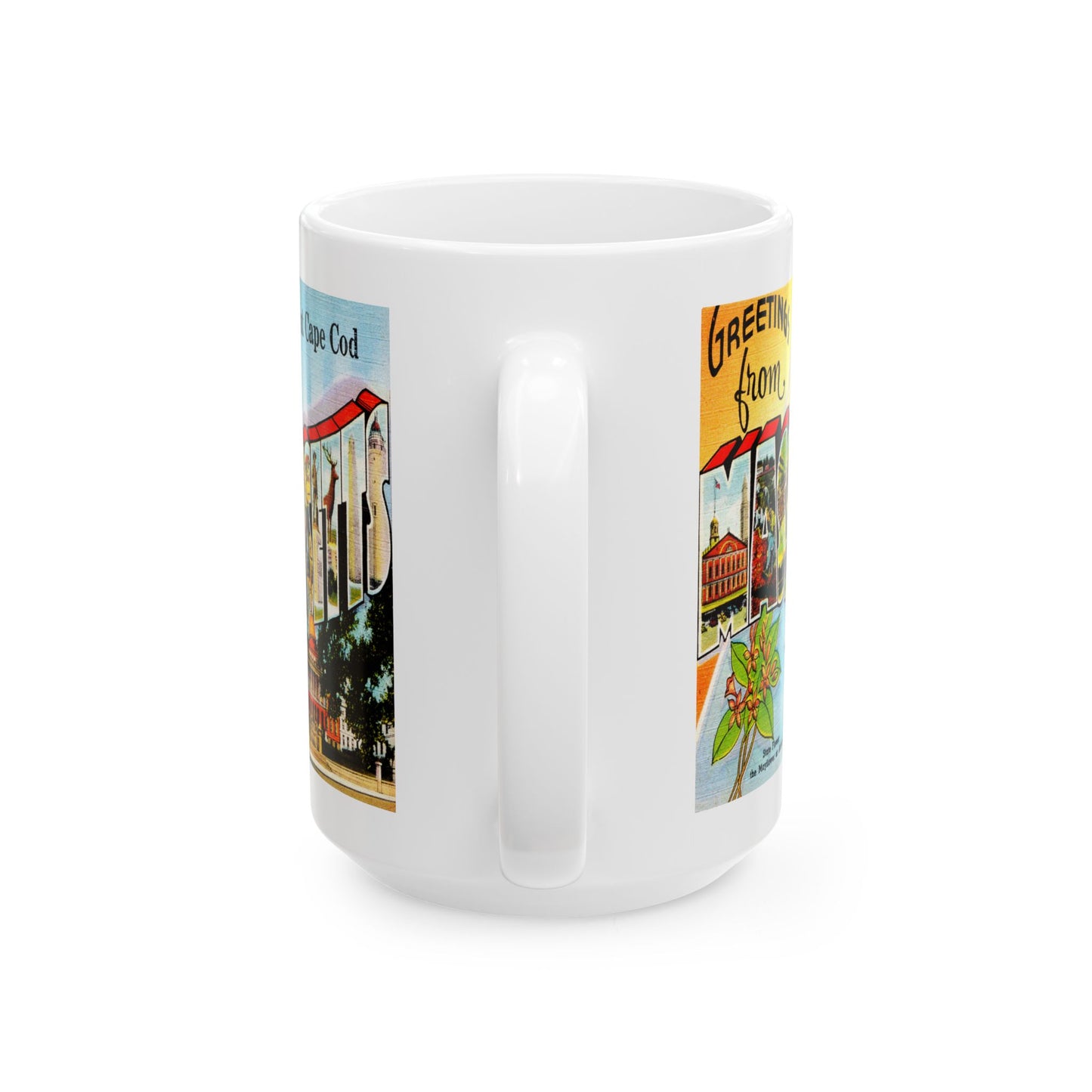 Memebly Vintage Greetings from Quaint Cape Cod MA Massachusetts Coffee Mug