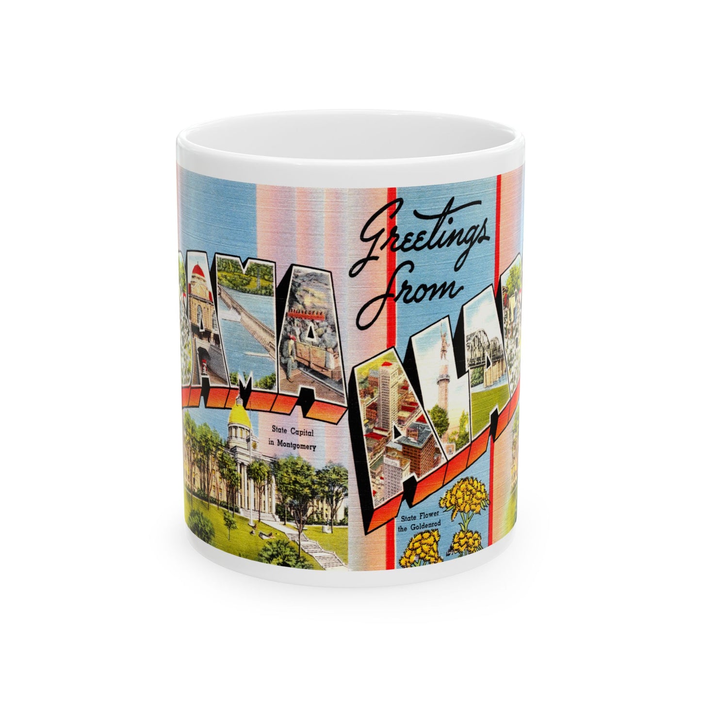 Memebly Flowerful Vintage Greetings from AL Alabama Coffee Mug