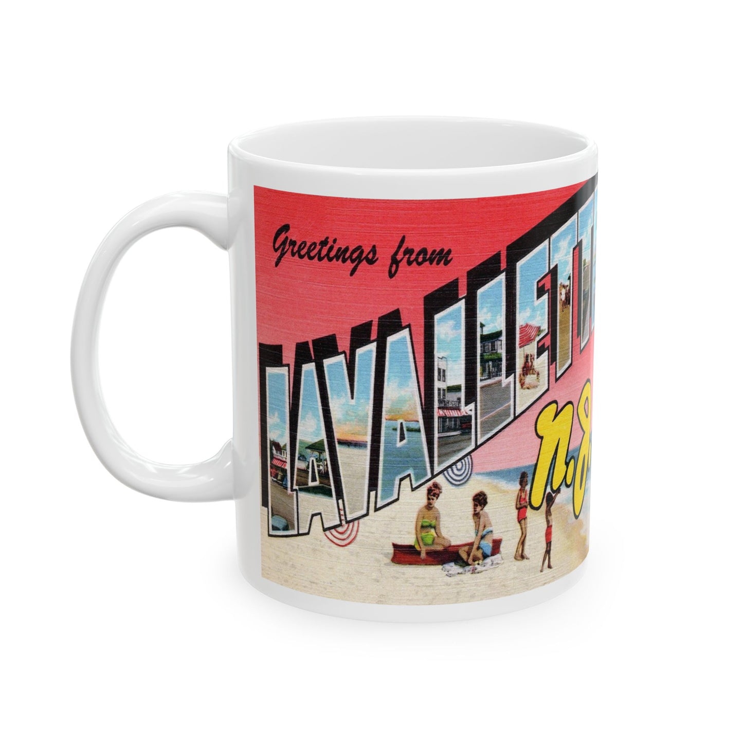 Memebly Vintage Beach Greetings from Lavallette NJ New Jersey Coffee Mug