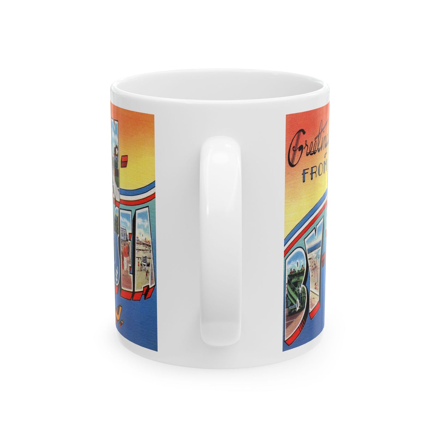 Memebly Vintage Greetings from Avon by the Sea NJ New Jersey Coffee Mug