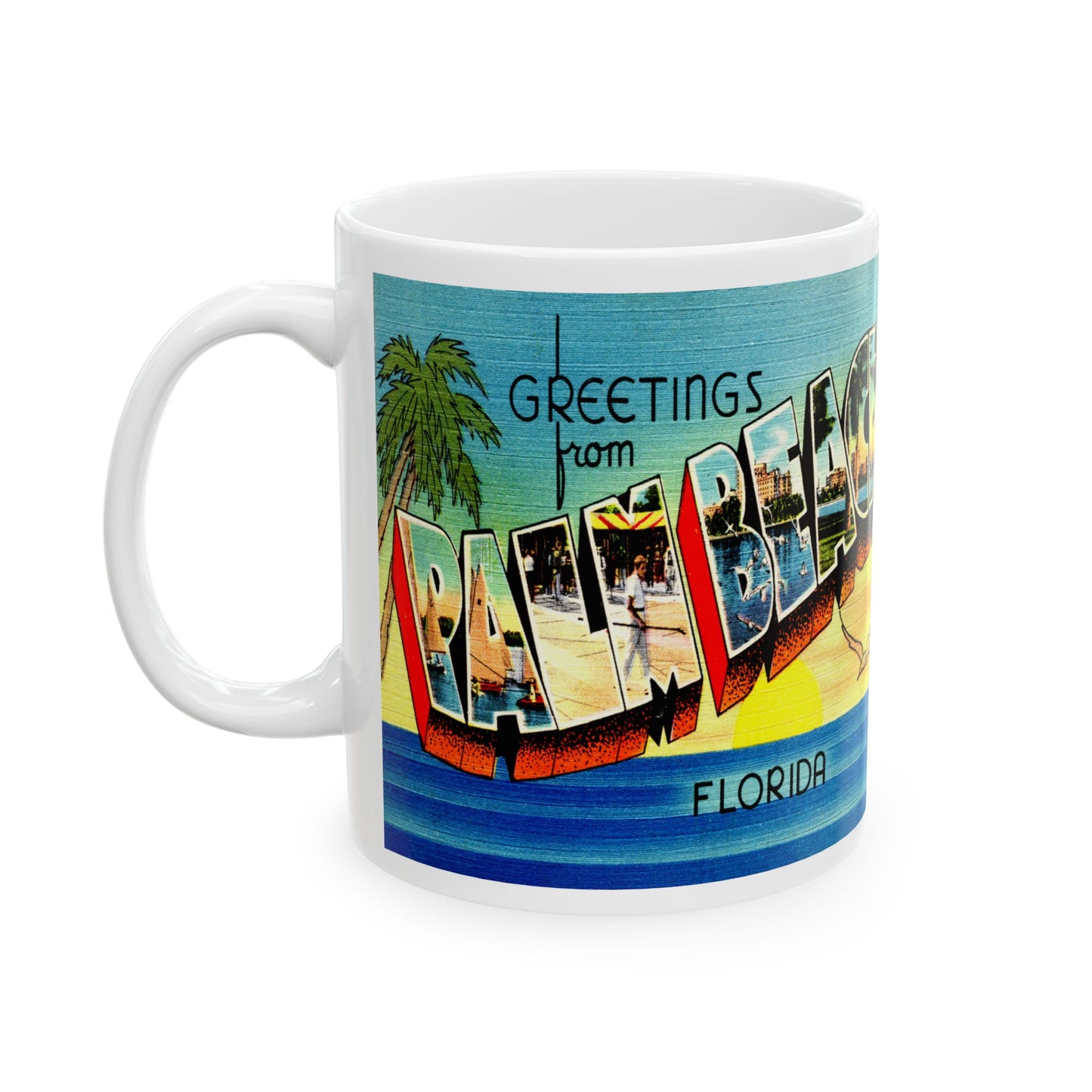 Memebly Retro Greetings from Palm Beach FL Florida Coffee Mug