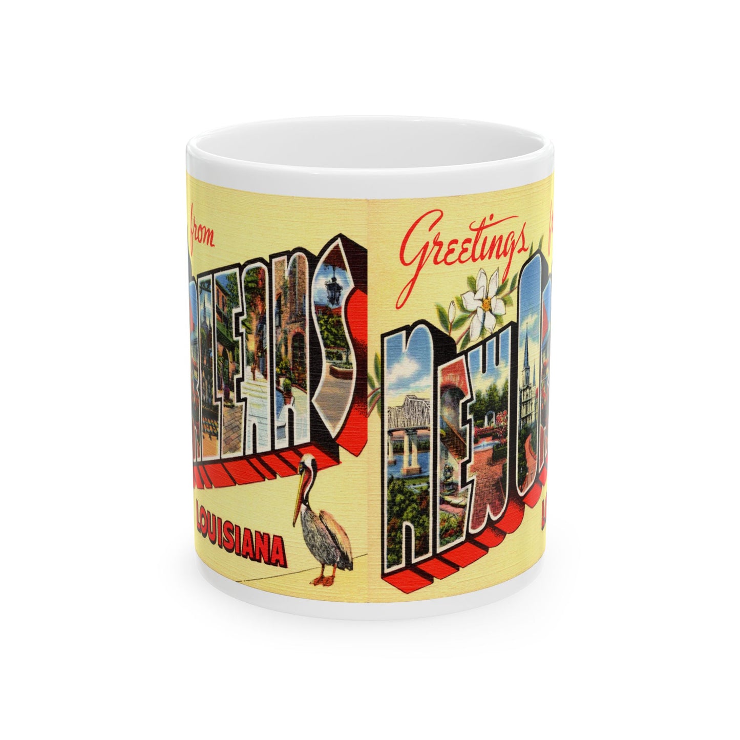 Memebly  Colorful Retro Greetings from New Orleans LA Louisiana Coffee Mug