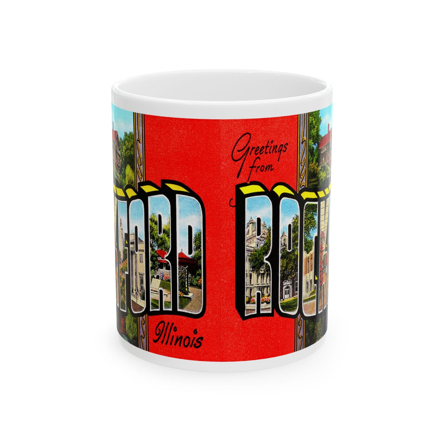 Memebly Retro Greetings from Rockford IL Coffee Mug