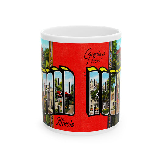 Memebly Retro Greetings from Rockford IL Coffee Mug