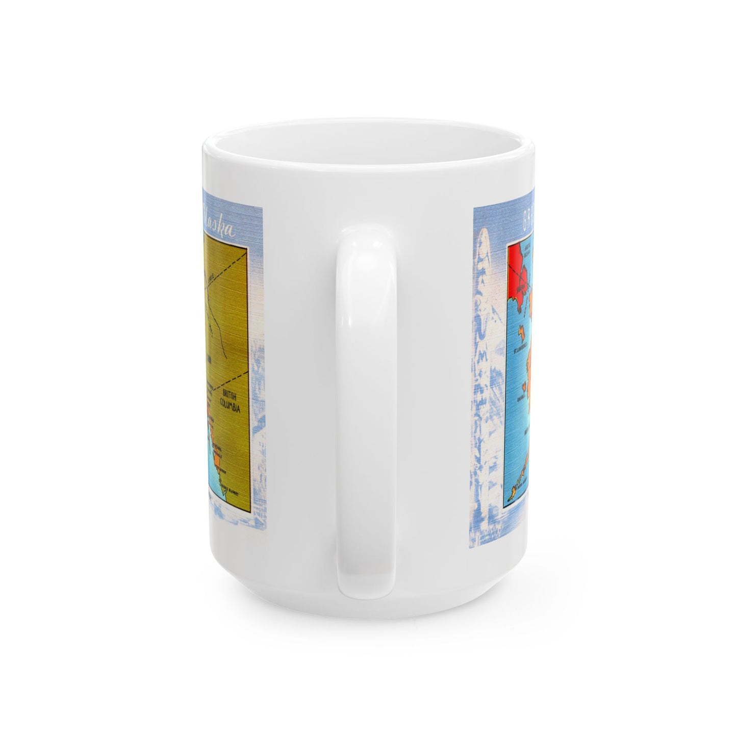 Memebly Vintage Greetings from Alaska Map Coffee Mug