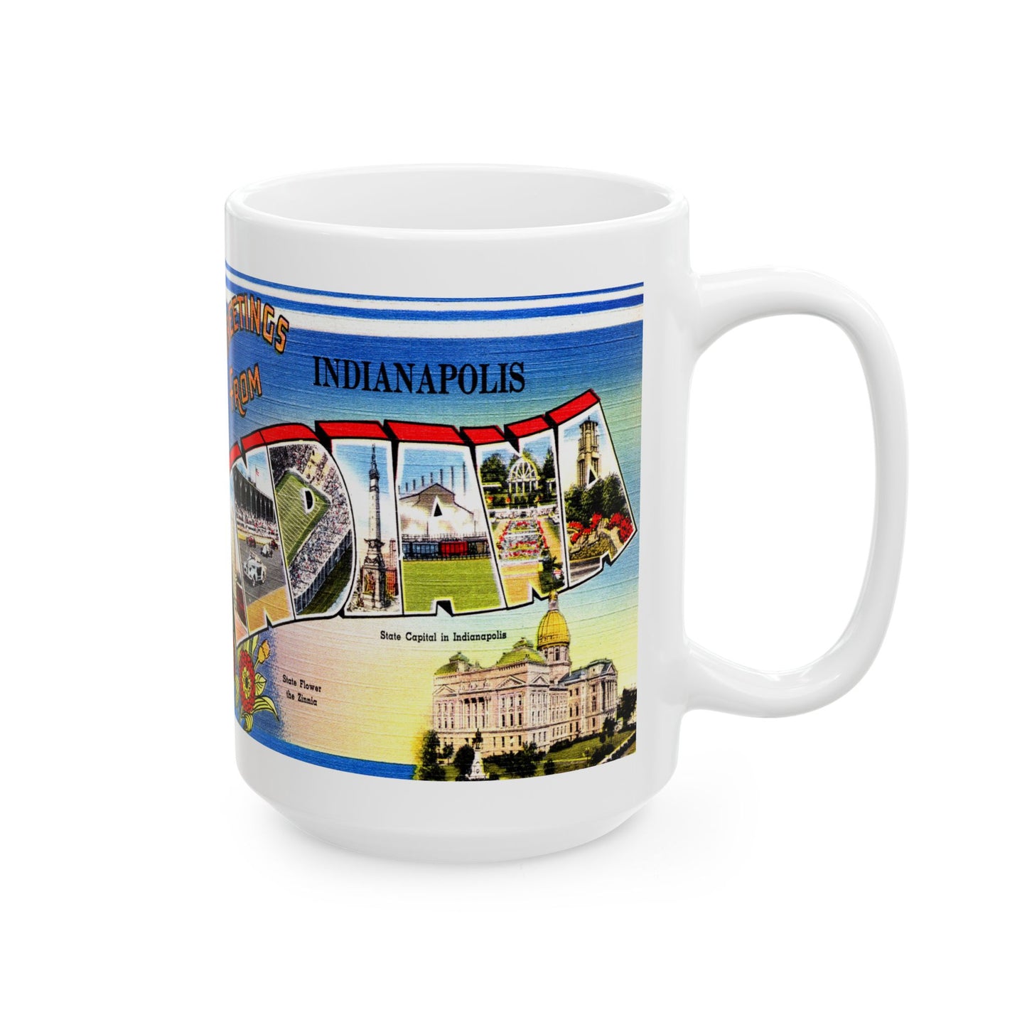 Memebly Retro Vintage Greetings from Indianapolis IN Indiana Coffee Mug