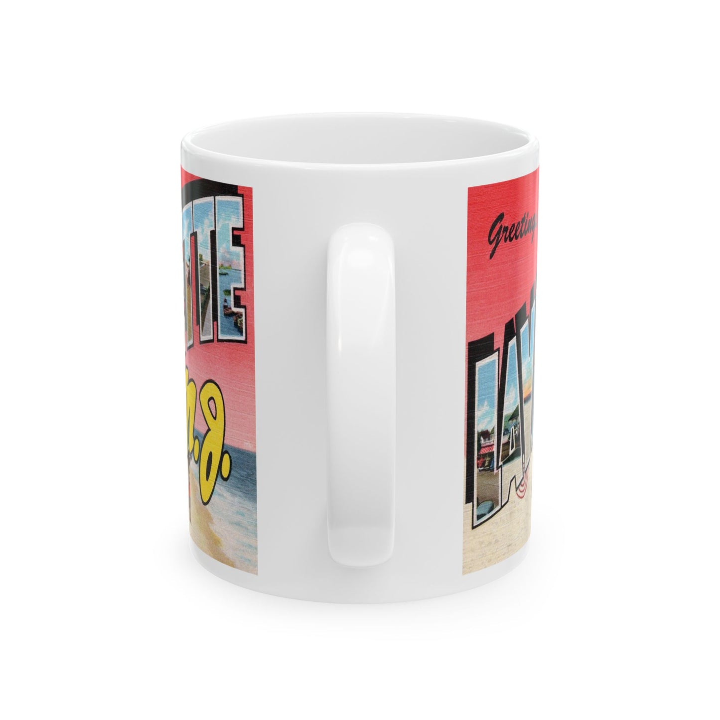 Memebly Vintage Beach Greetings from Lavallette NJ New Jersey Coffee Mug