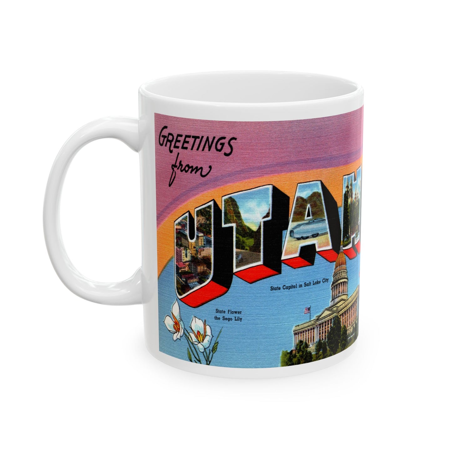 Memebly Vintage Deco Greetings from Utah UT Coffee Mug