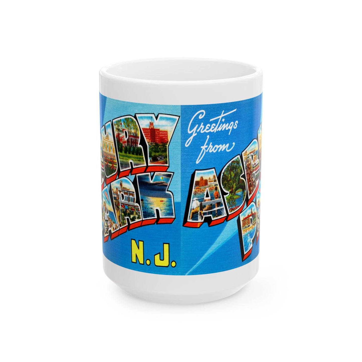 Memebly Retro Greetings from Asbury Park NJ New Jersey Coffee Mug