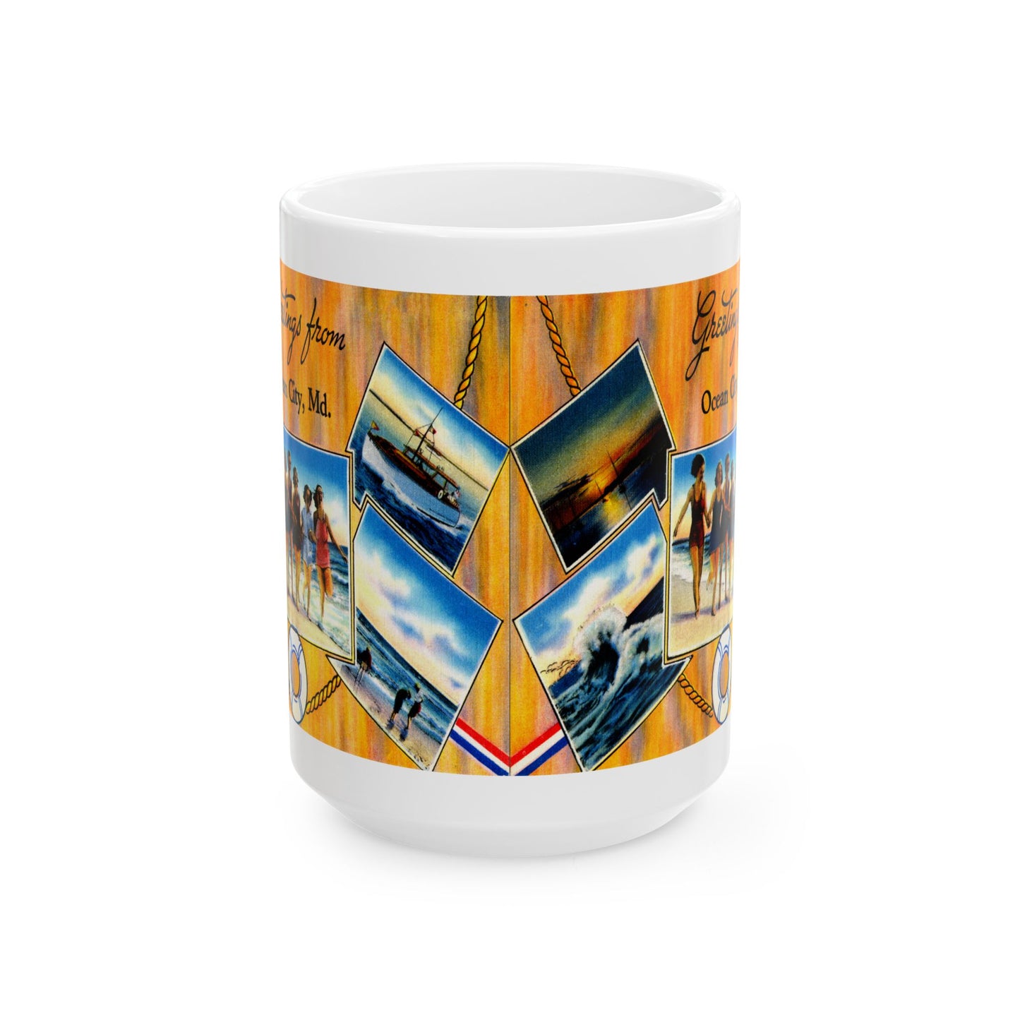 Memebly Retro  Greetings from Ocean City MD Maryland Coffee Mug