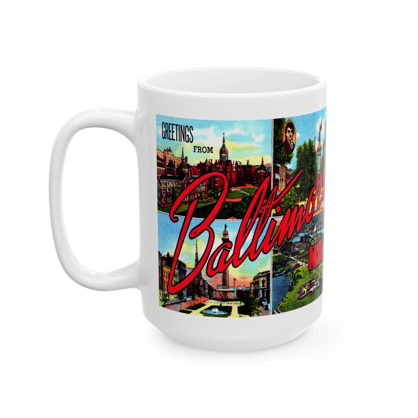 Memebly Scenic Retro Greetings from Baltimore MD Maryland Coffee Mug