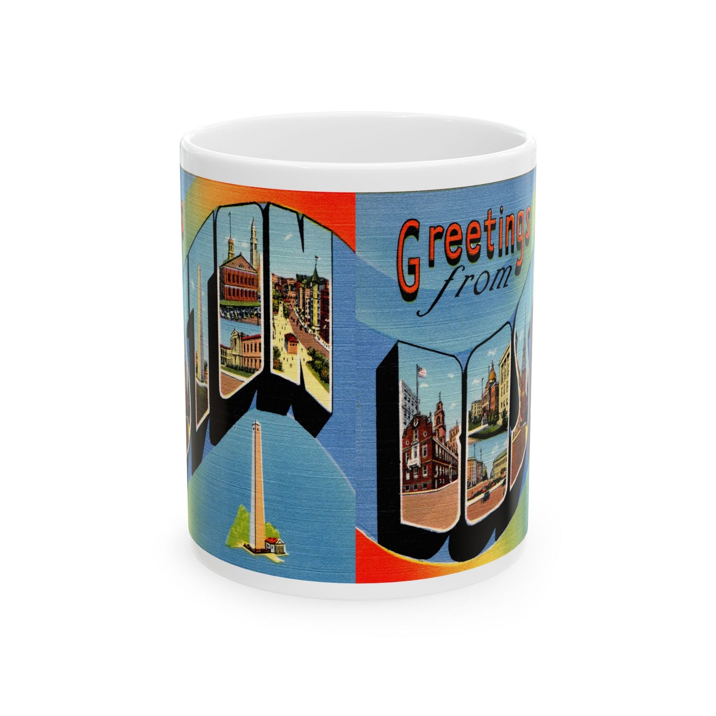 Memebly Scenic Vintage Greetings from Boston MA Massachusetts Coffee Mug