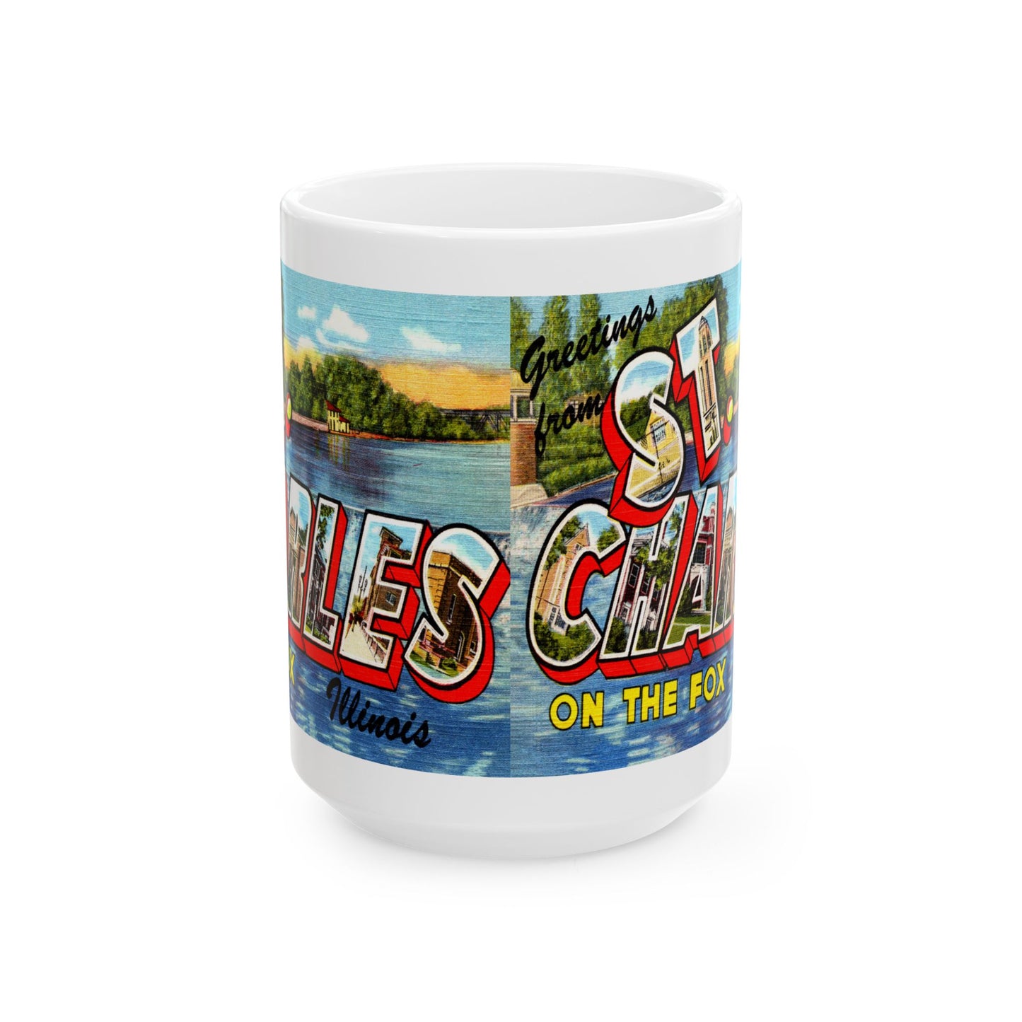 Memebly Vintage Greetings from Saint Charles IL Coffee Mug