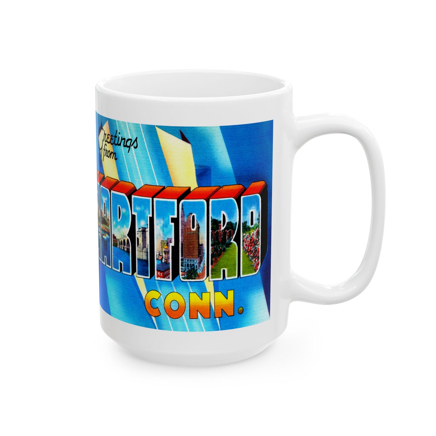 Memebly Retro Greetings from Hartford CT Connecticut Coffee Mug