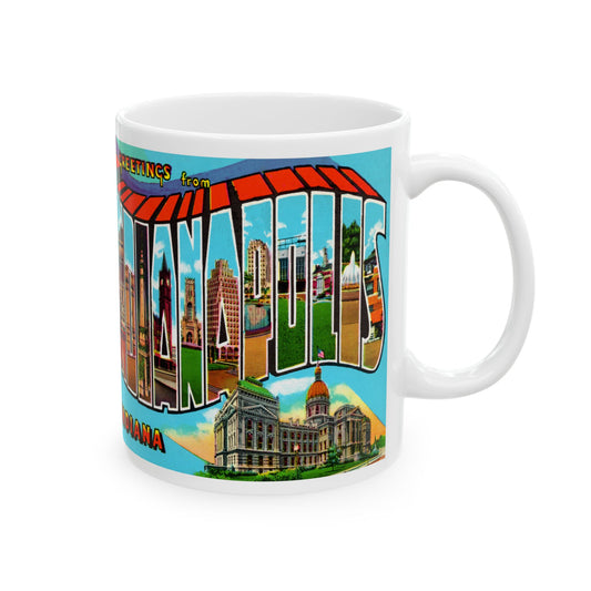 Memebly  Retro 1950s Greetings from Indianapolis IN Indiana Coffee Mug