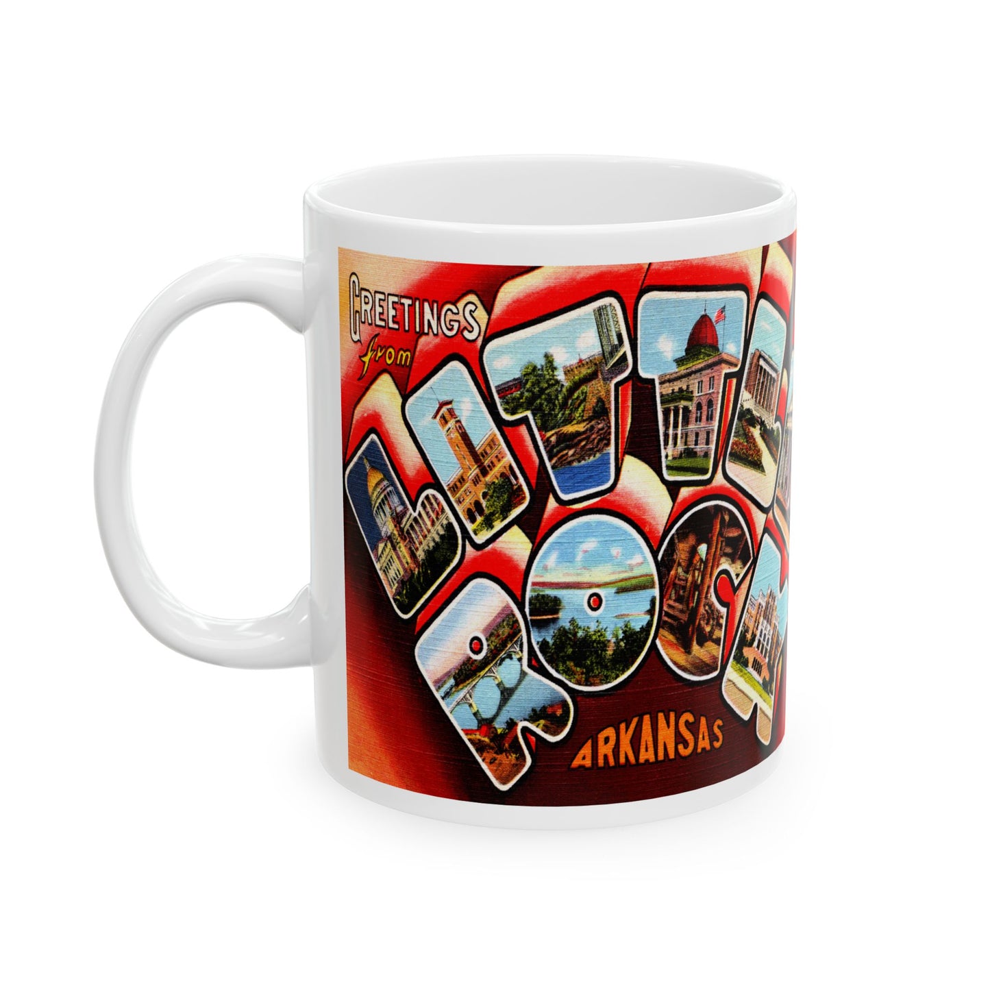 Memebly Colorful Greetings from Little Rock AR Coffee Mug