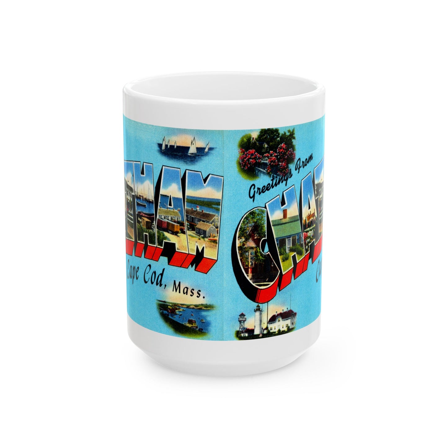 Memebly Vintage Greetings from Chatham Cape Cod MA Massachusetts Coffee Mug