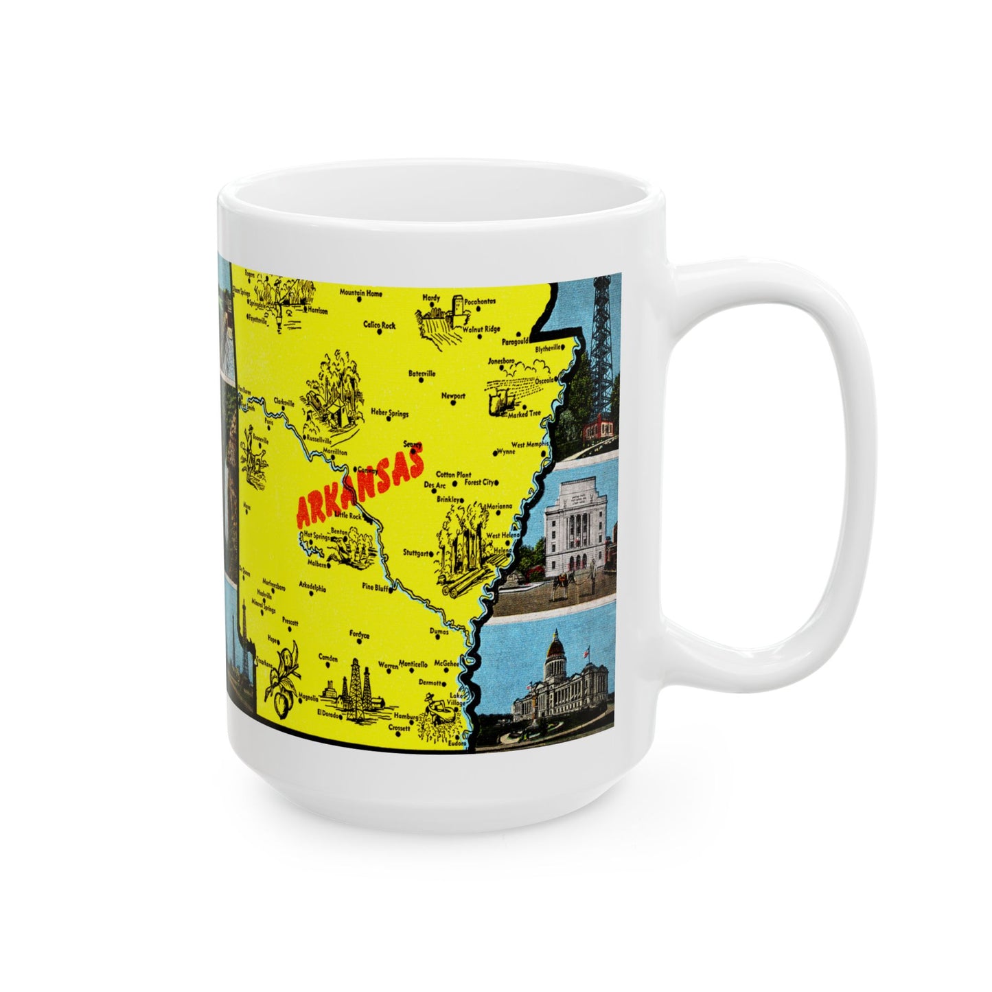 Memebly Vintage Greetings from Arkansas Map Coffee Mug