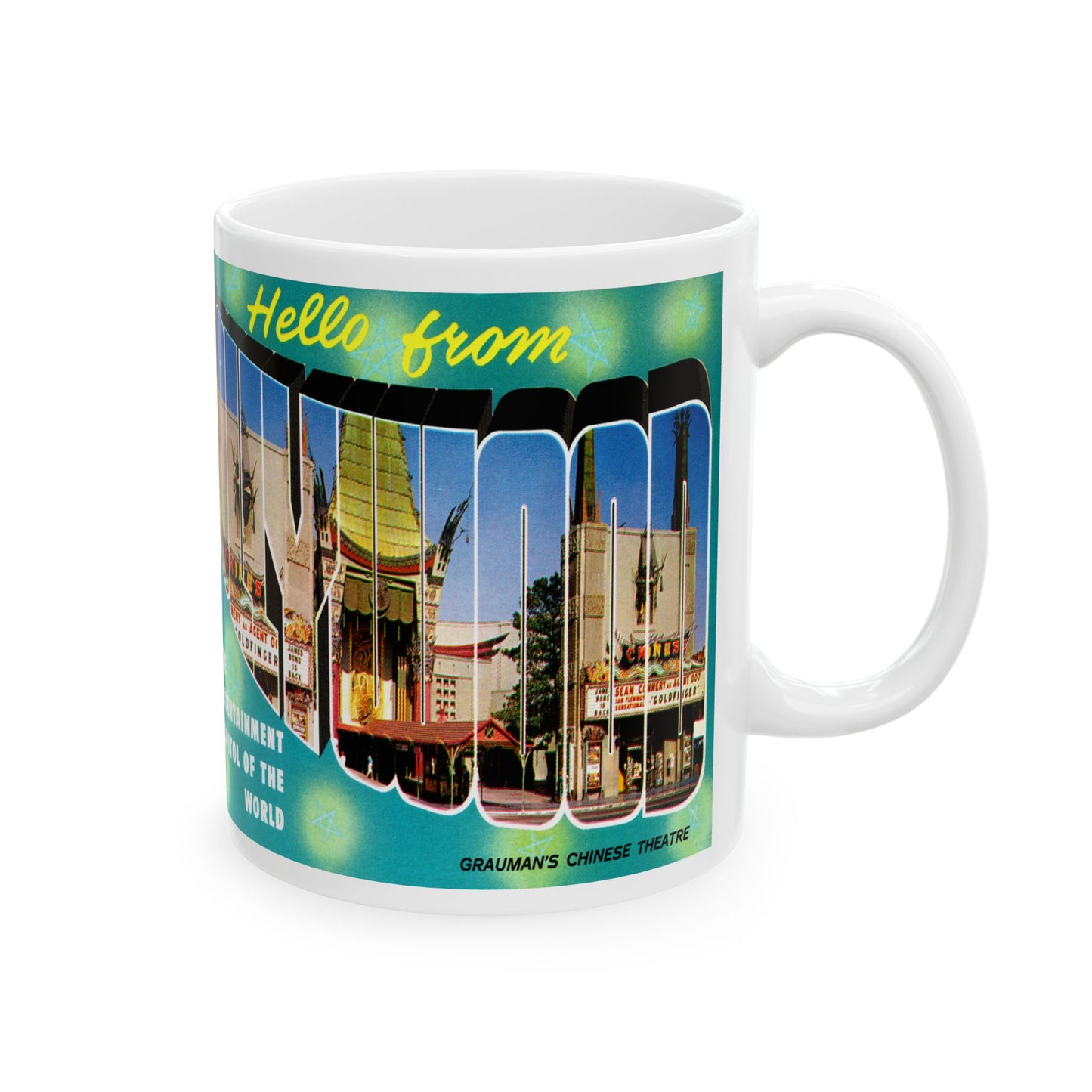 Memebly 1950's Retro Greetings from Hollywood CA California Coffee Mug