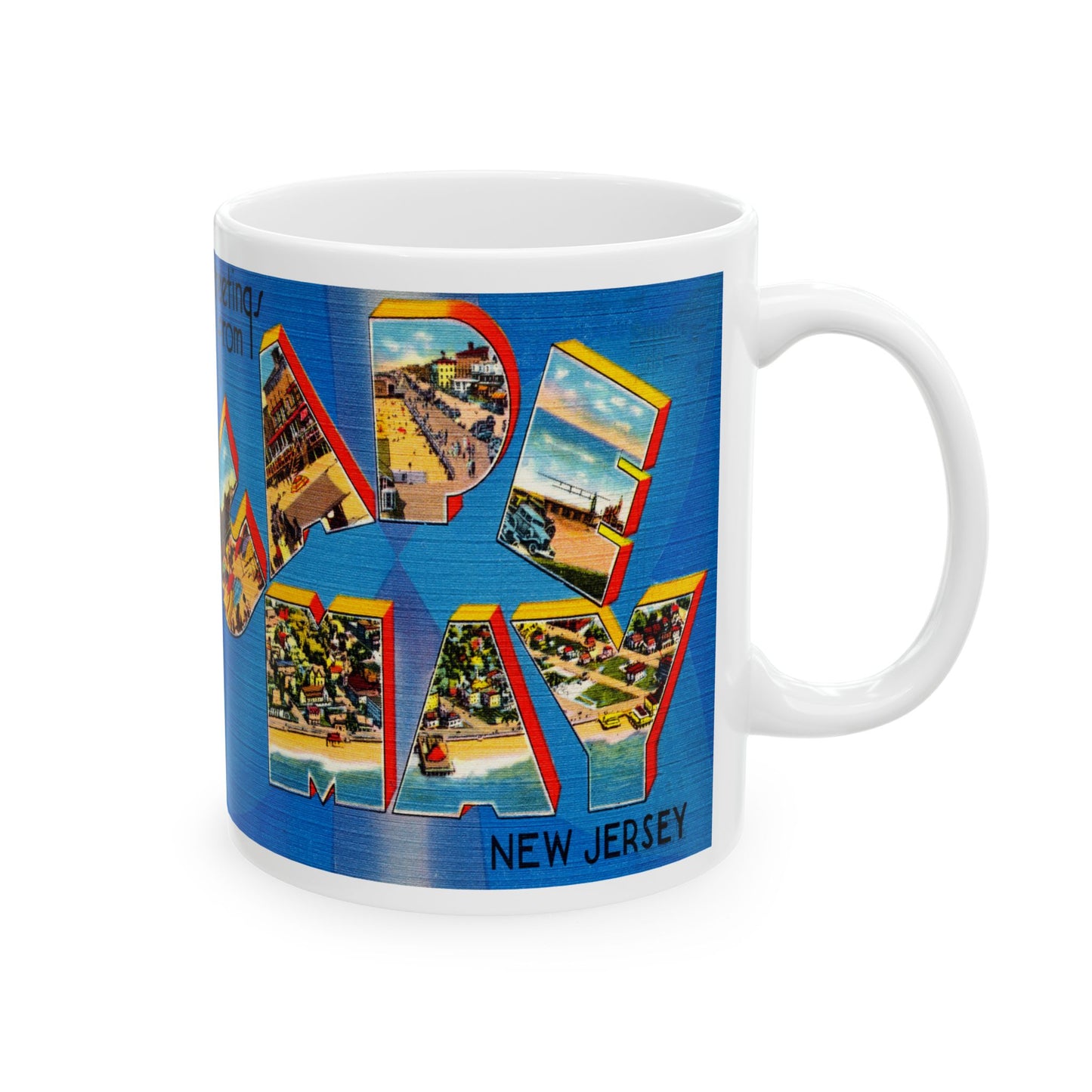 Memebly Scenic Vintage Greetings from Cape May NJ New Jersey Coffee Mug