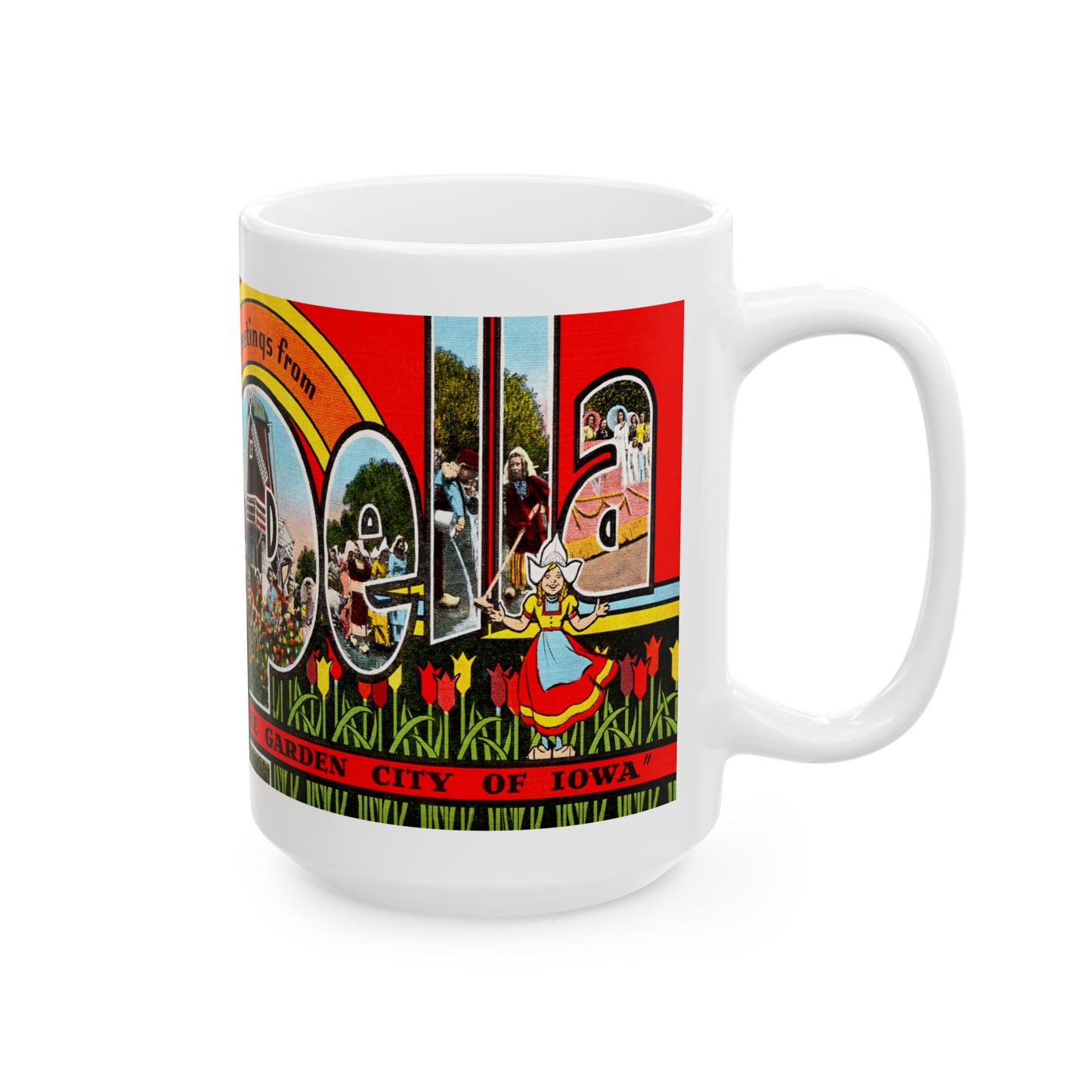 Memebly Vintage Greetings from Pella IA Coffee Mug