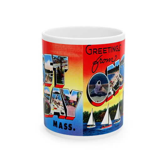 Memebly Colorful Vintage Greetings from Onset Bay MA Massachusetts Coffee Mug