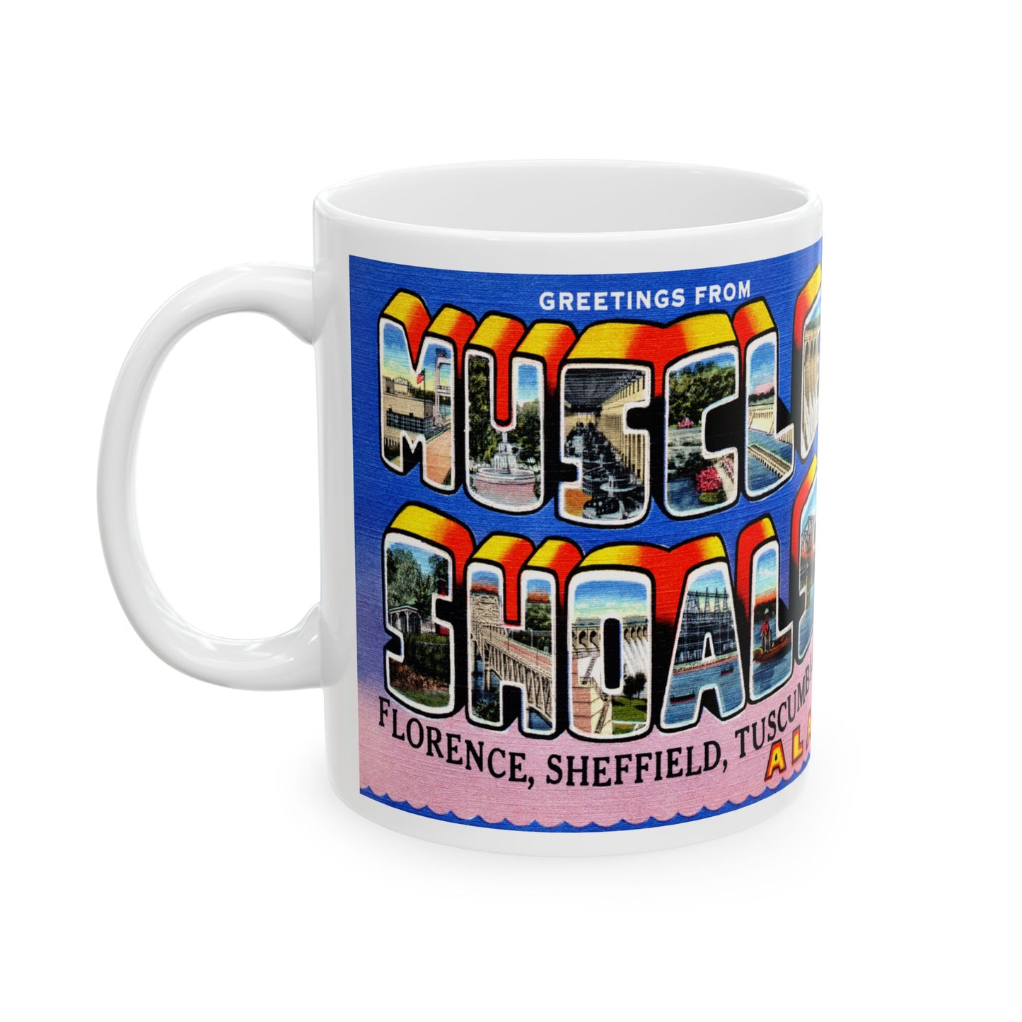 Memebly Vintage Greetings from Muscle Shoals AL Coffee Mug