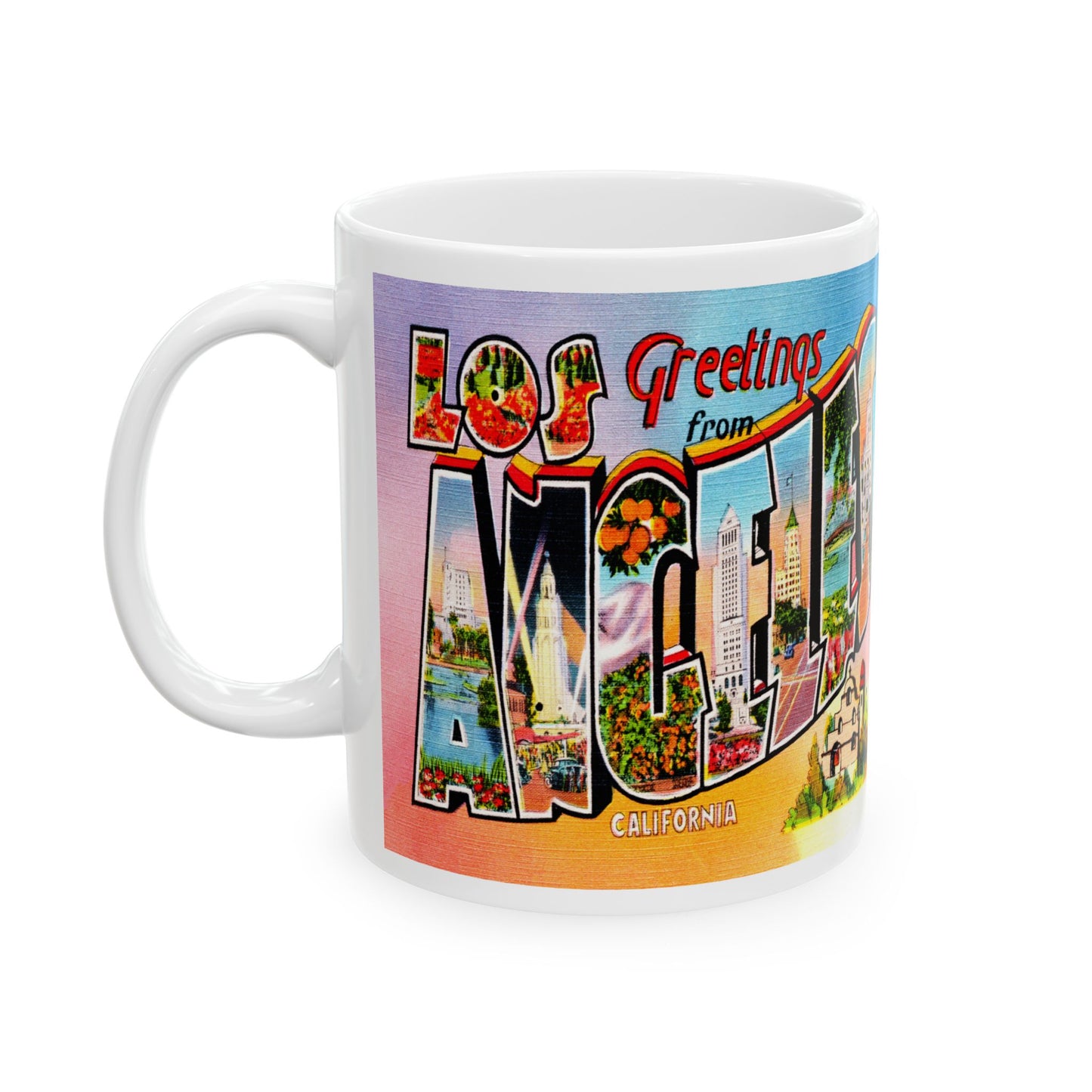 Memebly Retro Greetings from Los Angeles CA California Coffee Mug