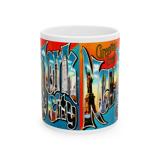 Memebly Colorful Vintage Greetings from New York City NY New York Coffee Mug