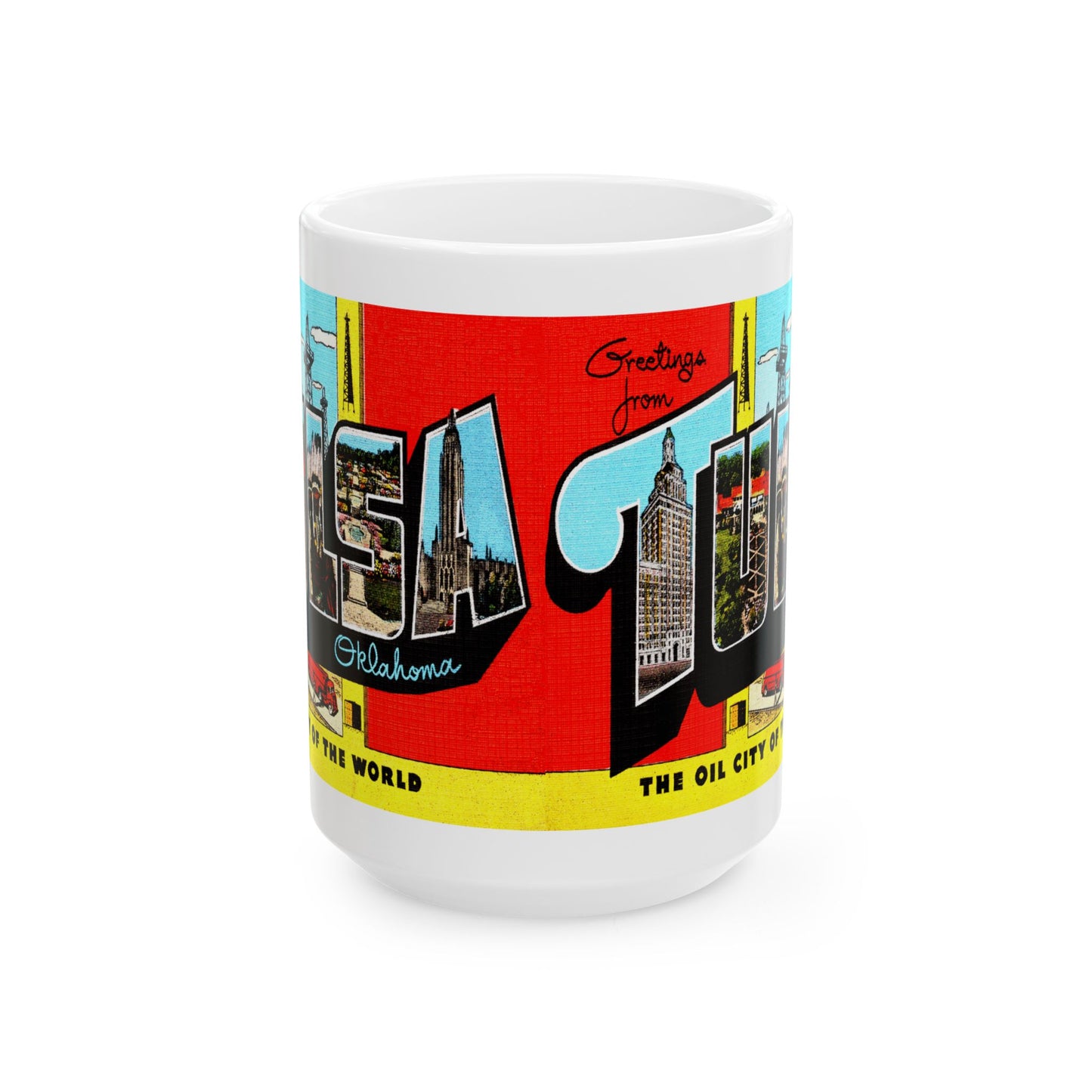 Memebly Vintage Greetings from Tulsa OK Oklahoma Coffee Mug