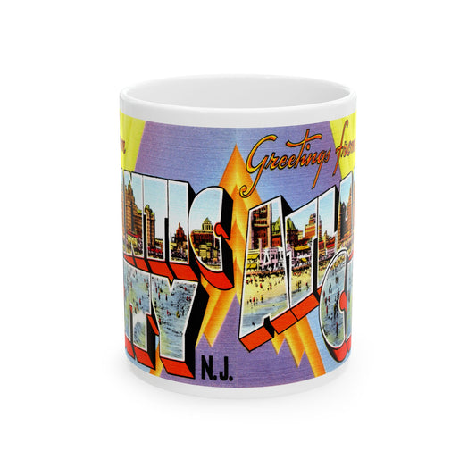 Memebly Vintage Greetings from Atlantic City NJ New Jersey Coffee Mug - Violet Image