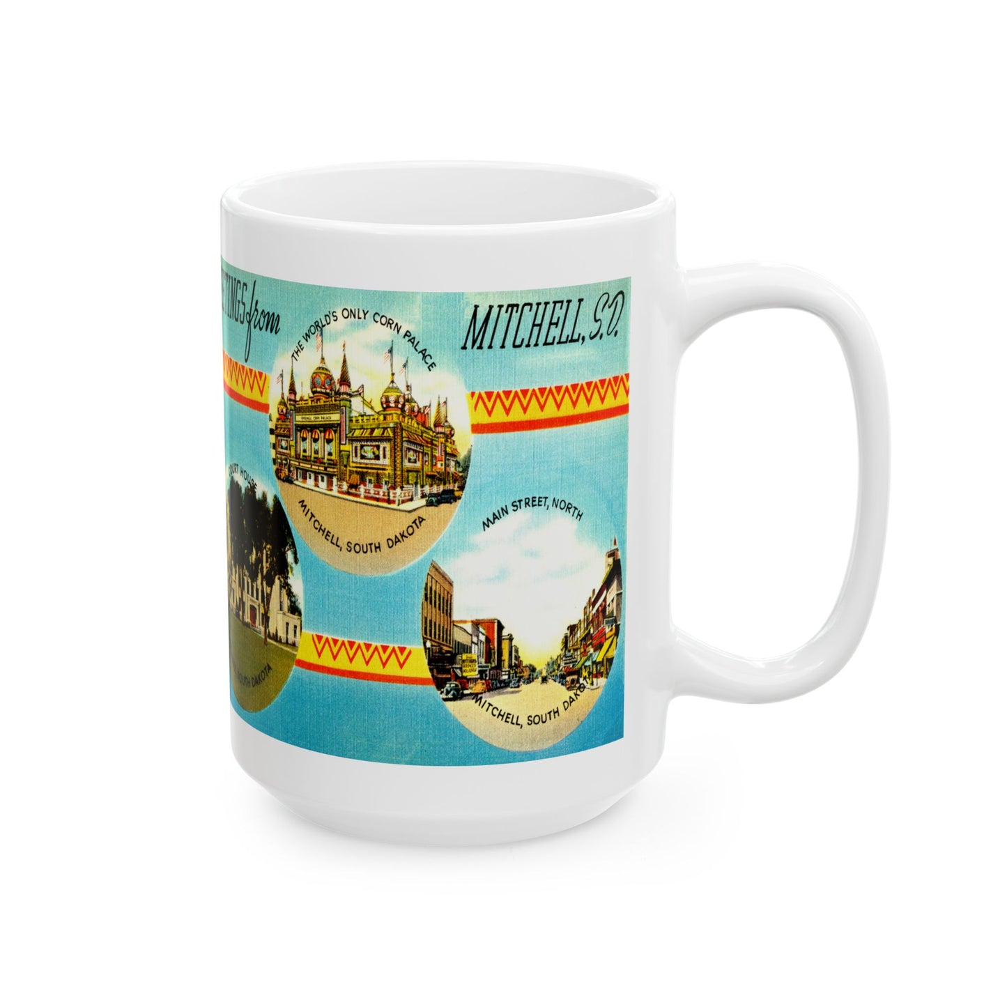 Memebly Scenic Vintage Greetings from Mitchell SD South Dakota Coffee Mug