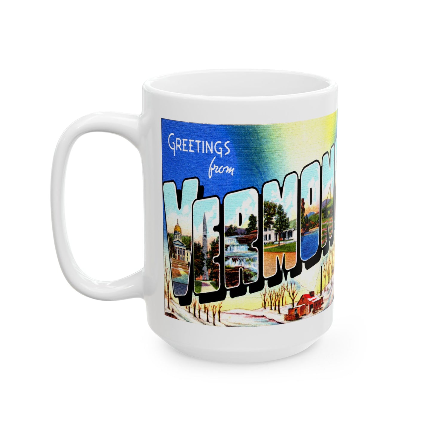 Memebly Retro Greetings from Vermont VT Coffee Mug