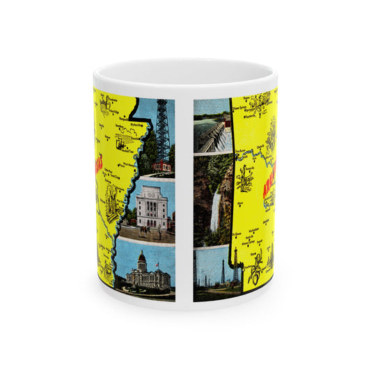 Memebly Vintage Greetings from Arkansas Map Coffee Mug