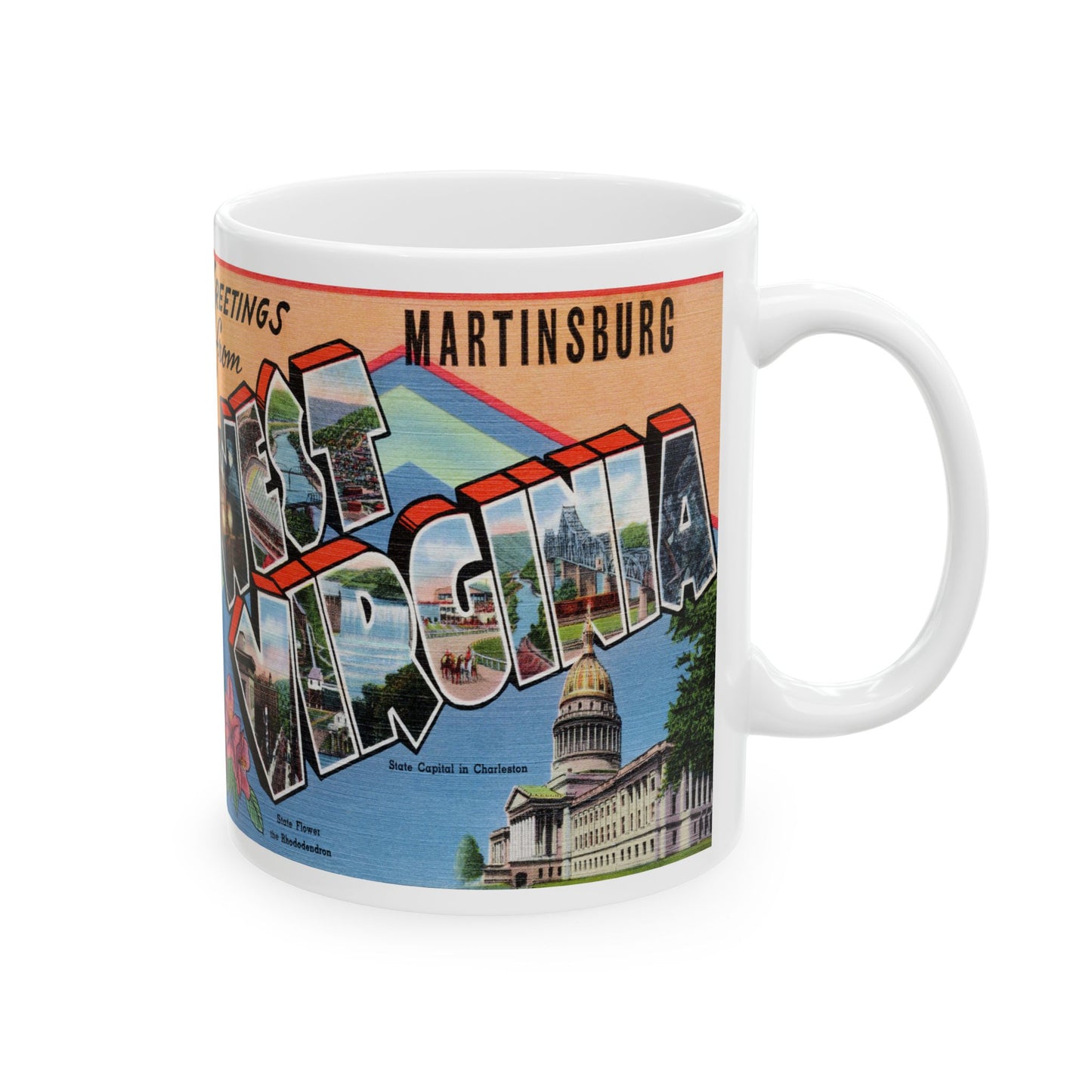 Memebly Vintage Greetings from Martinsburg WV West Virginia Coffee Mug