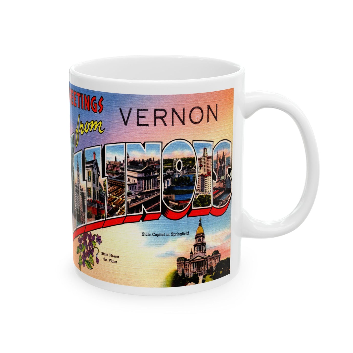 Memebly Vintage Greetings from Vernon IL Mug