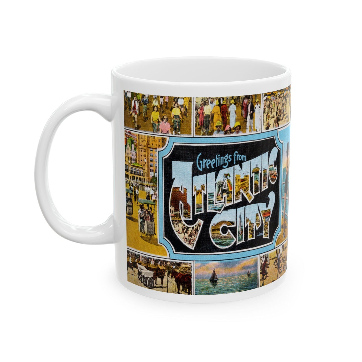 Memebly Scenic Vintage Greetings from Atlantic City NJ New Jersey Coffee Mug