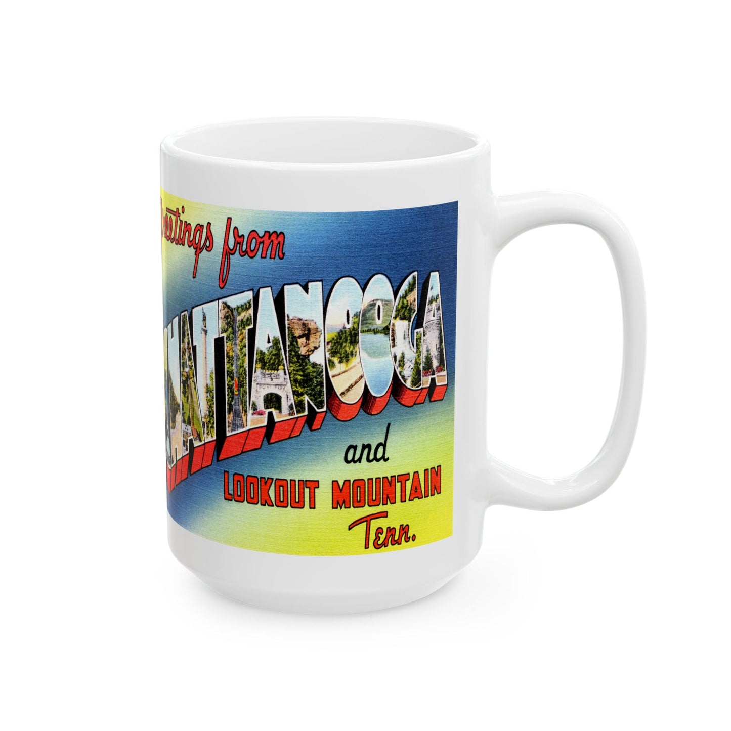 Memebly Vintage Greetings from Chattanooga TN Tennessee Coffee Mug