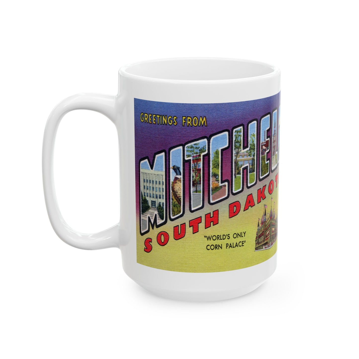 Memebly Vintage Greetings from Mitchell SD South Dakota Coffee Mug