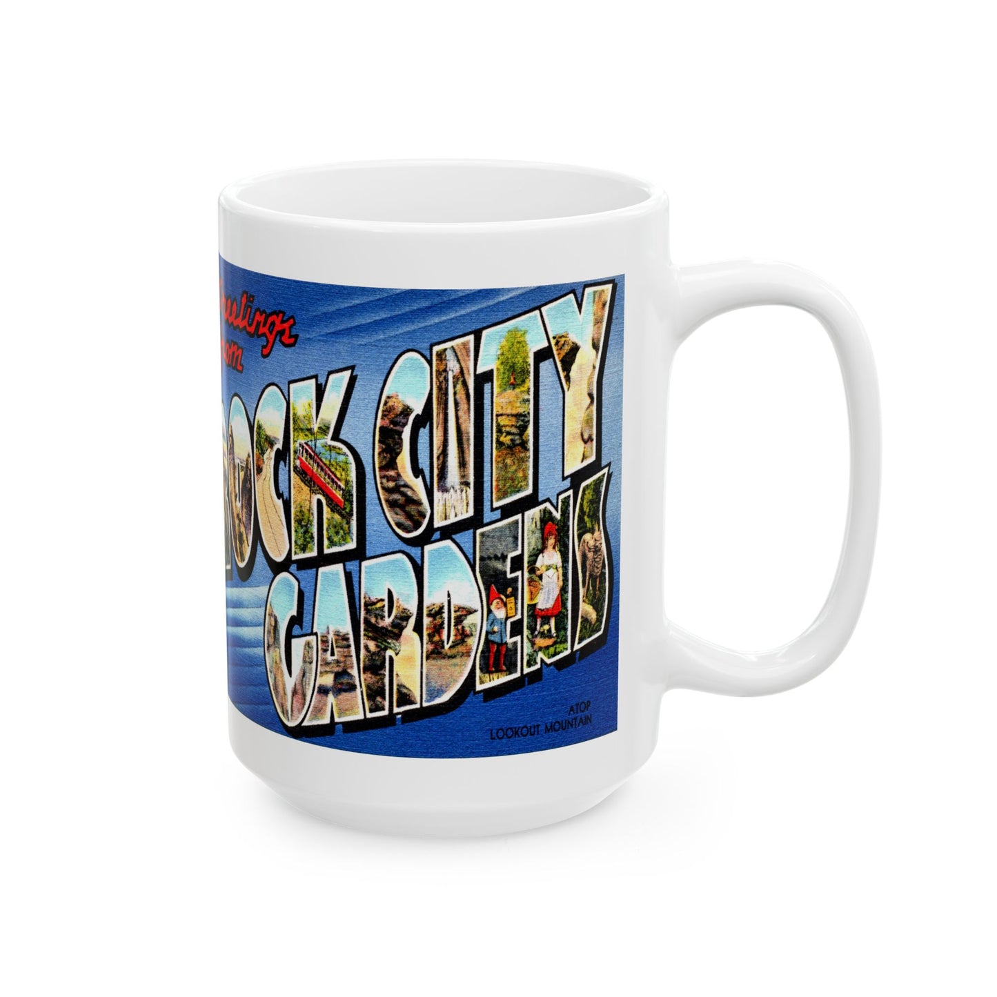 Memebly Vintage Greetings from Rock City Gardens GA Coffee Mug