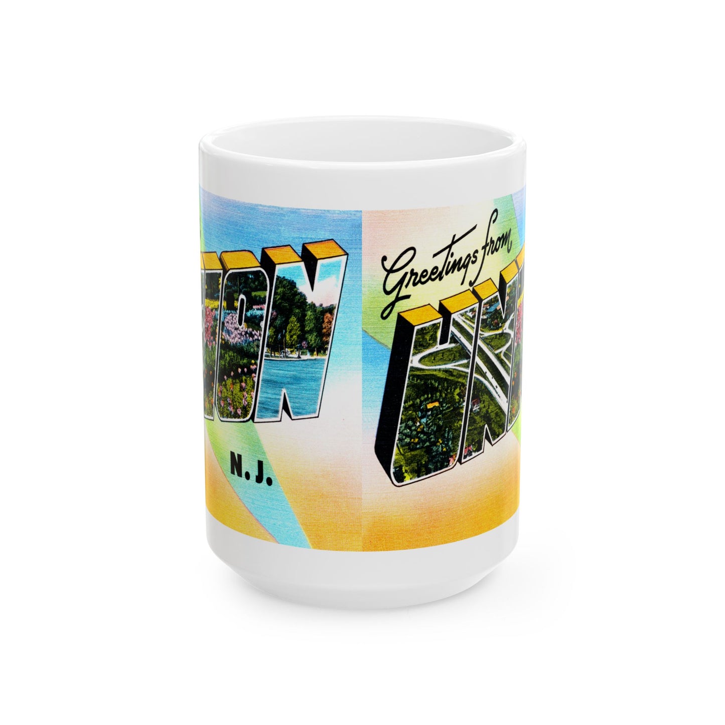 Memebly Vintage Greetings from Union NJ New Jersey Coffee Mug